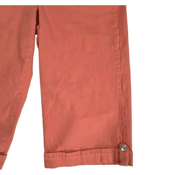 Gloria Vanderbilt women's peach orange Kaia Denim Skimmer Shorts - size 14 - Picture 7 of 12